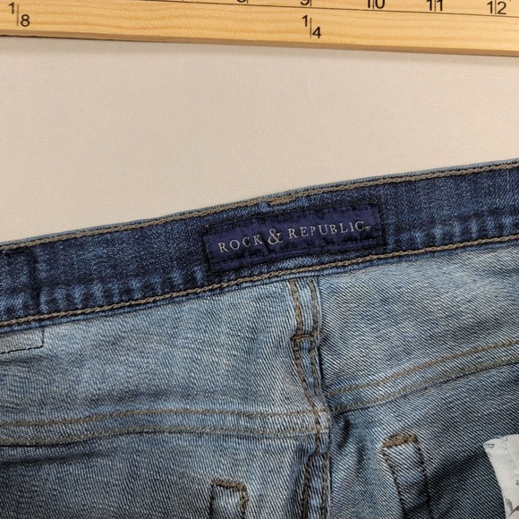 Rock & Republic Jeans Womens 14M 14 32 x 31 Kasandra Blue Bootcut Lowrise - Picture 10 of 12